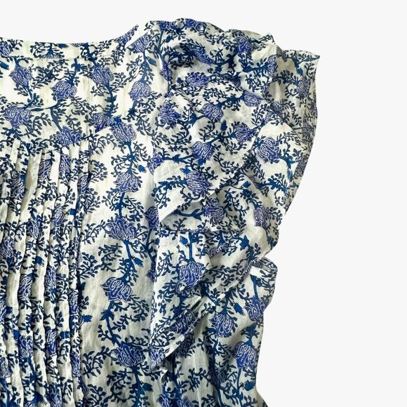 Isabel Marant Étoile Godrana Blue Floral Cotton Mini Dress FR 40, NWT - Picture 12 of 16